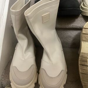 Brand New White High-Top Boots
